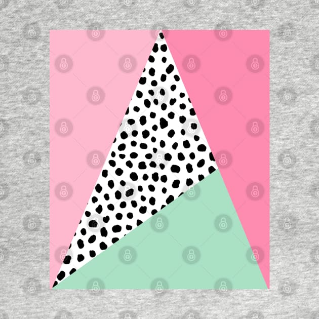 Colour Block, Geometric, Polka Dot, Pink and Green by OneThreeSix